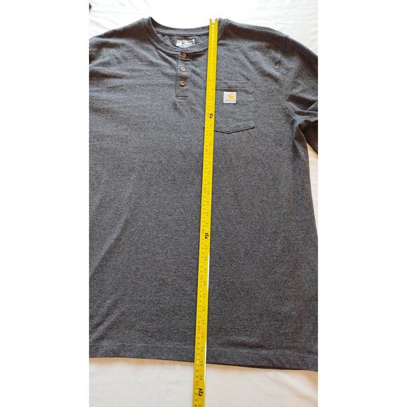 Carhartt Men's Workwear Long-Sleeve Pocket Henley Gray T-Shirt XL - Picture 9 of 11
